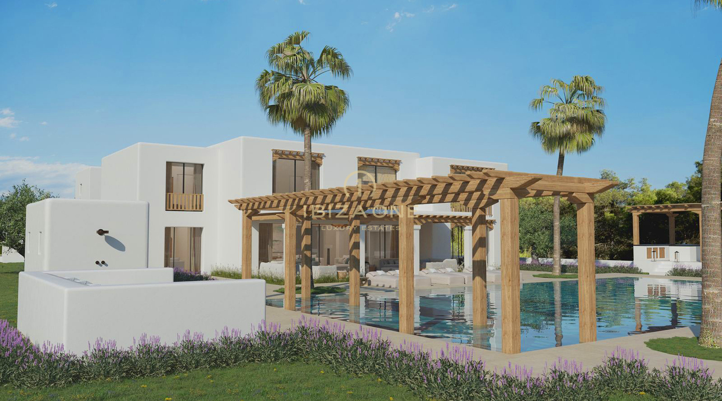 First line sea luxury villa with Blakstad renovation project and gigantic pool for sale , Ibiza - steps to the beach and the sea