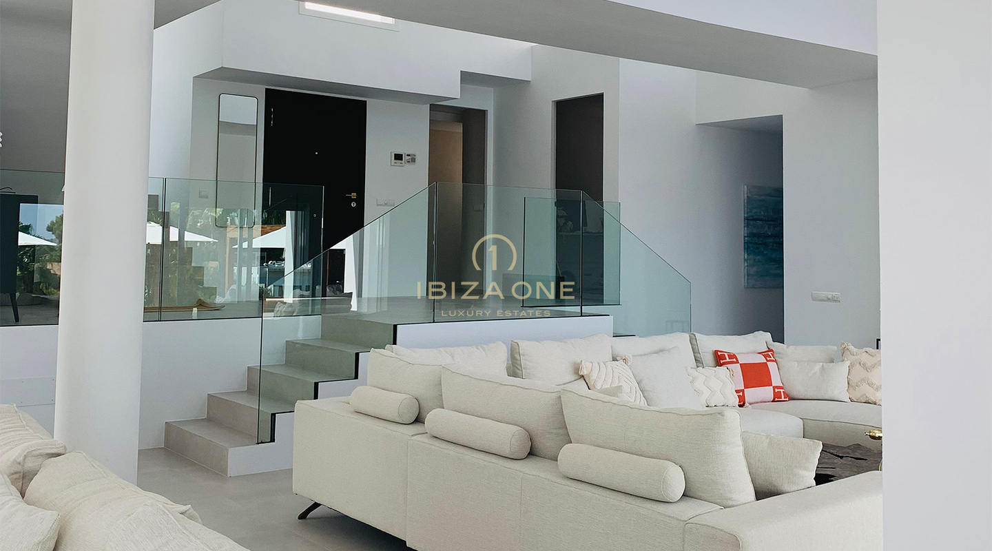 Ultramoderne luxe villa met exclusief zeezicht op toplocatie Vista Alegre te huur, Ibiza