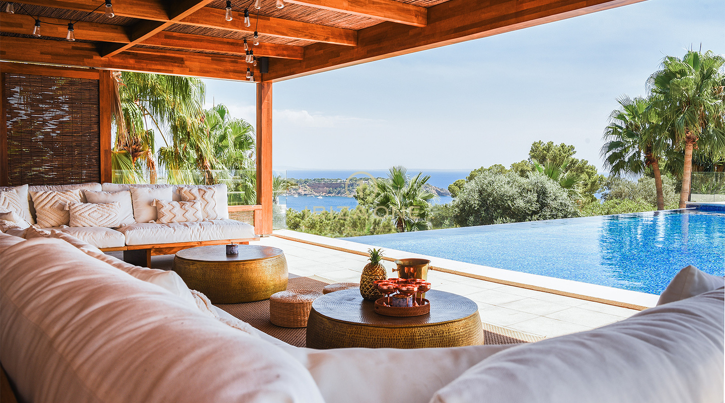Villa de luxe ultra moderne avec vue exclusive sur la mer dans l'emplacement privilégié de Vista Alegre à louer, Ibiza