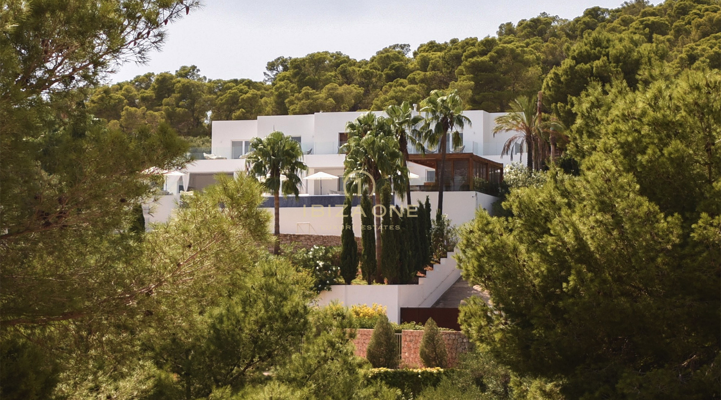 Ultramoderne luxe villa met exclusief zeezicht op toplocatie Vista Alegre te huur, Ibiza