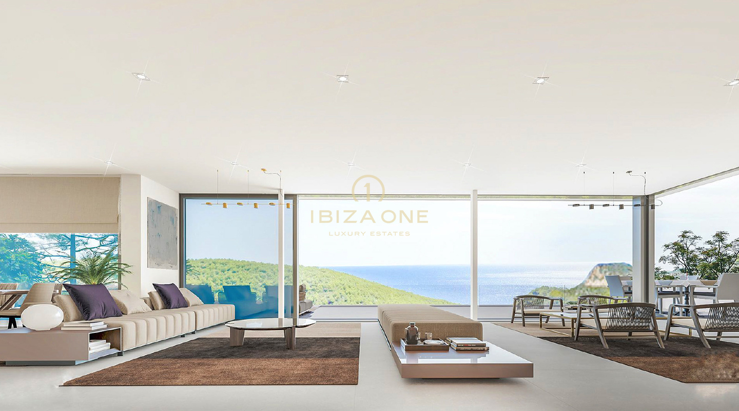 Villa de luxe moderne avec vue spectaculaire sur la mer à vendre, Ibiza