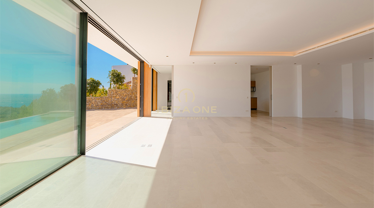 Villa de luxe nouvellement construite, inégalée avec des vues spectaculaires et une maison d'hôtes élégante à vendre, Ibiza - À quelques minutes en voiture de la plage de sable Cala Olivera avec son charmant Chiringuito