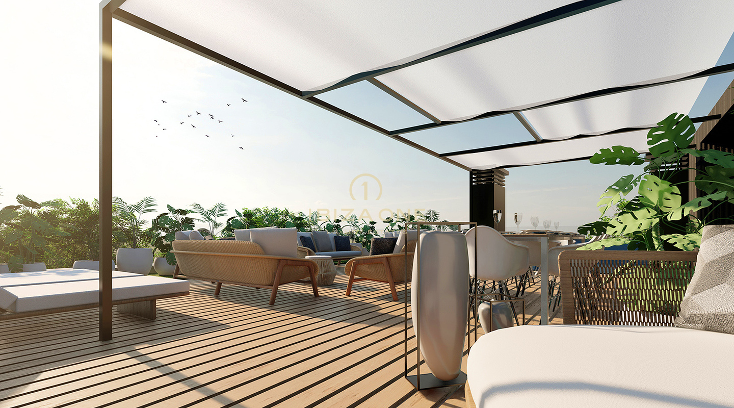 Luxe moderne nieuwbouw villa te koop: op een steenworp afstand van het strand, centrale ligging, Ibiza