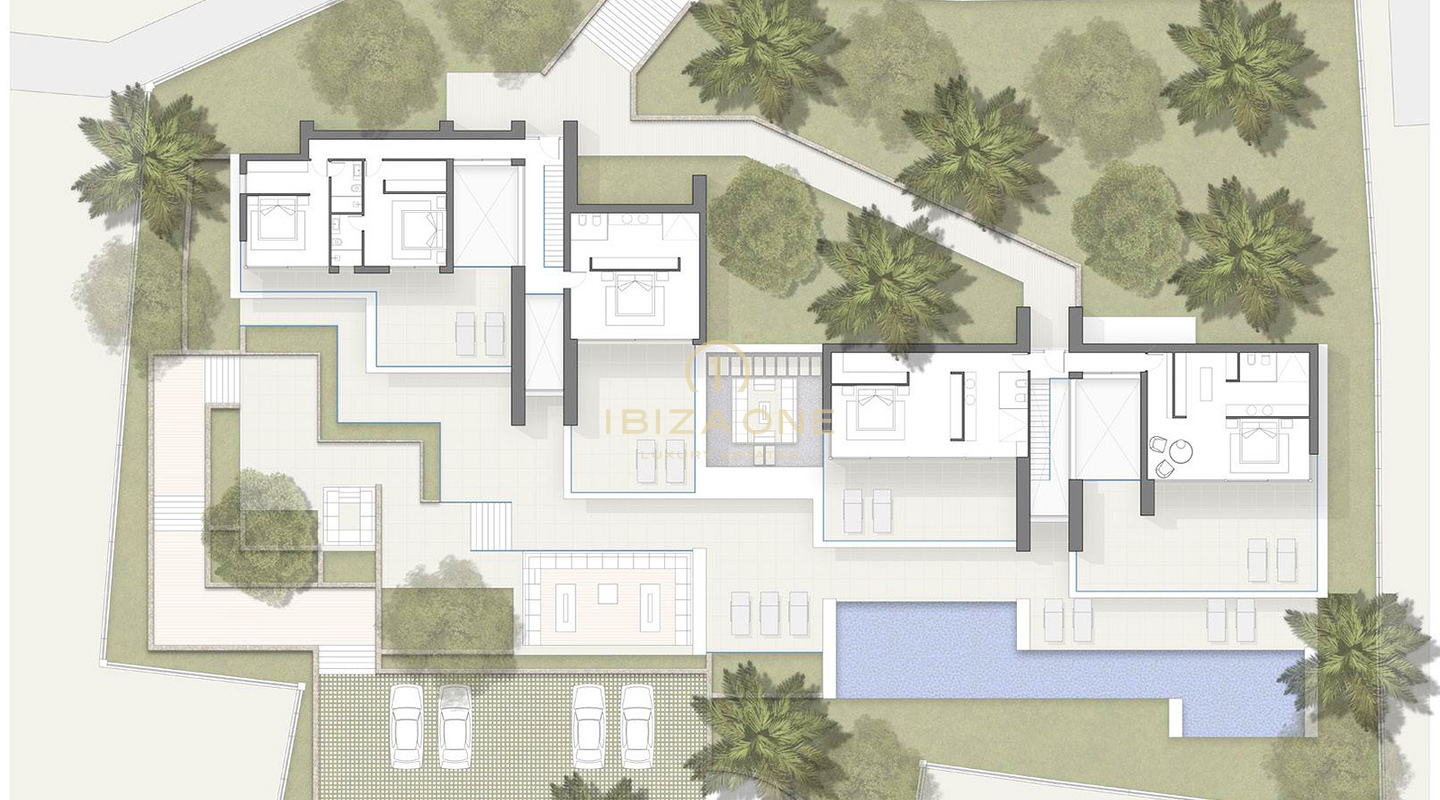 Lujo inigualable en Ibiza: 2 villas de lujo, 2 piscinas y vistas panorámicas en venta en Ibiza.