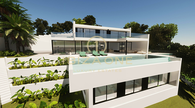 Ultieme luxe villa met prachtig uitzicht op zee en uitzicht op D'alt Villa te koop, Ibiza
