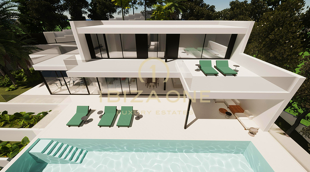 Villa de lujo con impresionantes vistas al mar y a D'alt Villa en venta, Ibiza