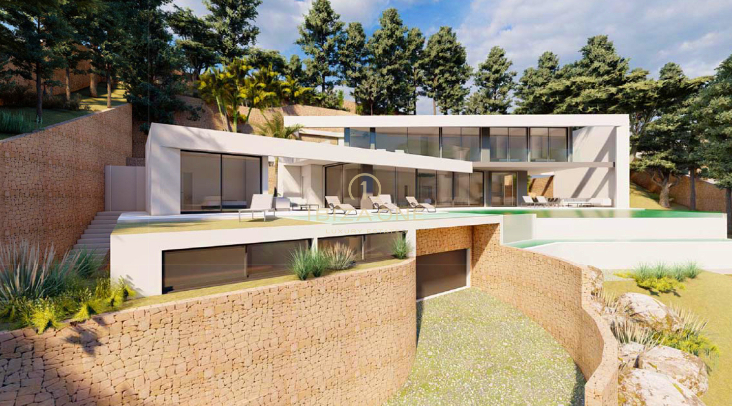 Build Your Luxury Dream Villa in Ultra-Modern Roca Llisa, Ibiza - Luxury Off-Plan Project for Sale - Land with Building License for Sale