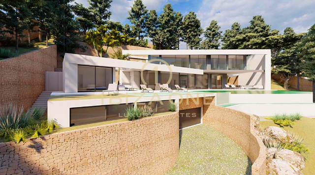 Construisez la villa de vos rêves dans le quartier ultra-moderne de Roca Llisa, Ibiza - Projet de luxe sur plan à vendre - Terrain avec permis de construire à vendre