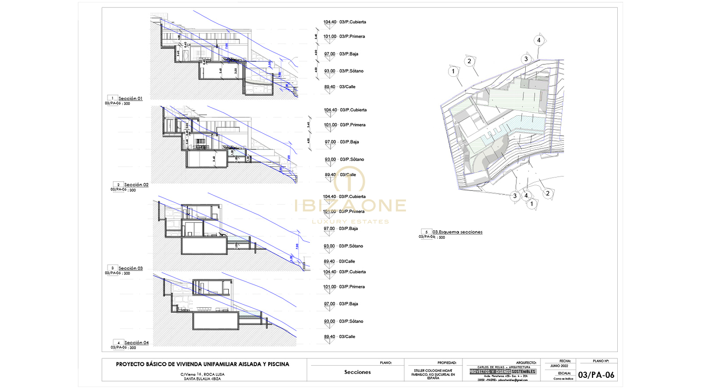 Construya la villa de lujo de sus sueños en la ultramoderna Roca Llisa, Ibiza - Proyecto de lujo sobre plano en venta - Terreno con licencia de obra en venta