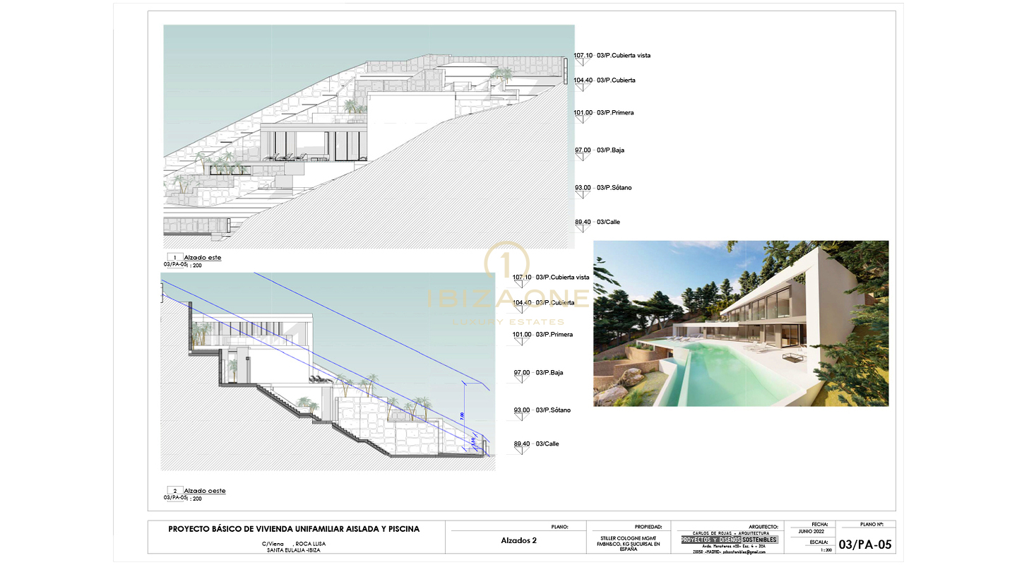 Costruisci la villa dei tuoi sogni di lusso nell'ultramoderna Roca Llisa, Ibiza - Progetto di lusso su progetto in vendita - Terreno con licenza edilizia in vendita