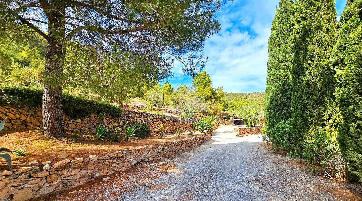 Sontuosa villa di lusso immersa in un'incantevole oasi di tranquillità circondata da colline e vegetazione verdeggiante in affitto, Ibiza