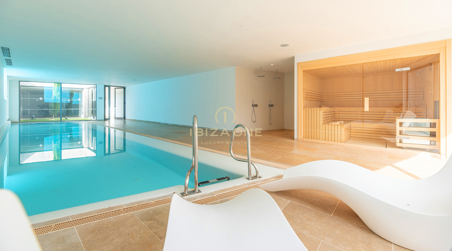 Einzigartige, luxuriöse und moderne Doppelwohnung bestehend aus Penthouse und Erdgeschosswohnung auf Ibiza zu verkaufen, RESERVIERT