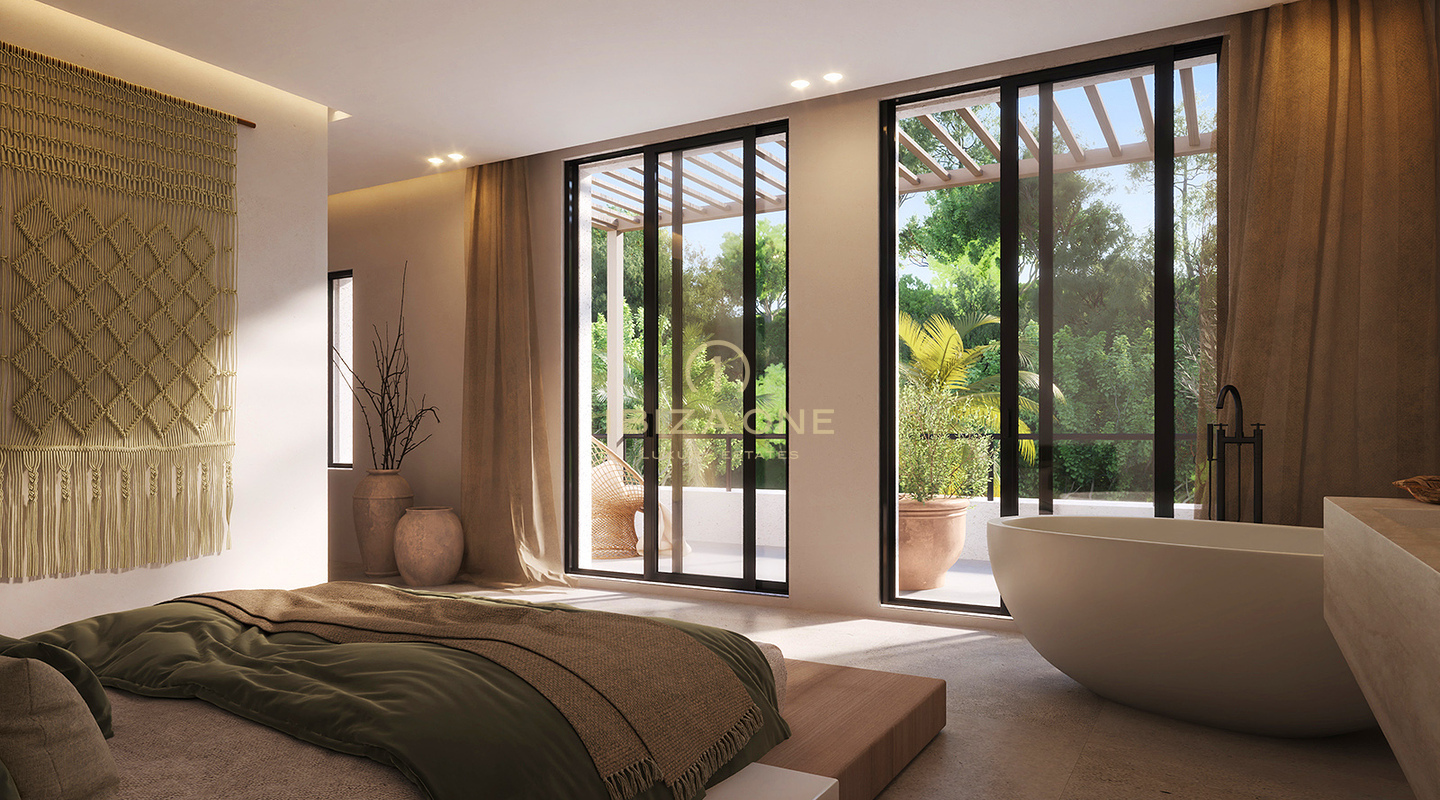 Projet de villa de luxe moderne à vendre à Can Furnet dans un environnement verdoyant, Ibiza - terrain de luxe avec permis de construire accordé à vendre, Ibiza