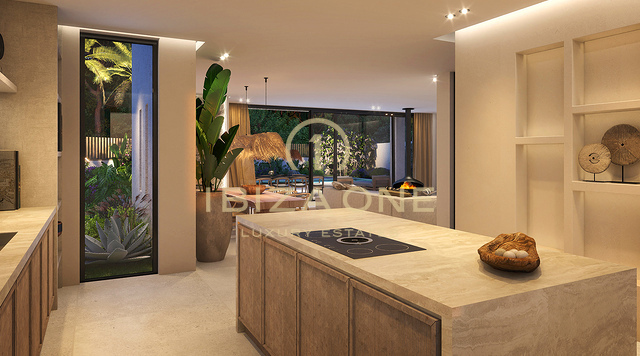 Progetto di villa di lusso moderna a Can Furnet con dintorni verdeggianti in vendita, Ibiza - terreno di lusso con licenza edilizia concessa in vendita, Ibiza