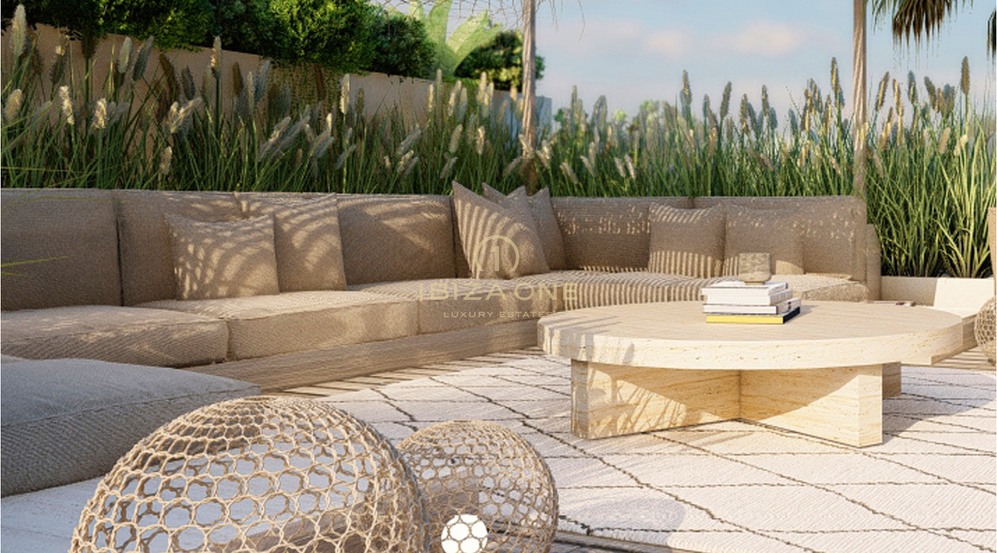 Modernes Luxus-Penthouse mit Pool und Garten in fußläufiger Entfernung zum Strand zu verkaufen, Ibiza
