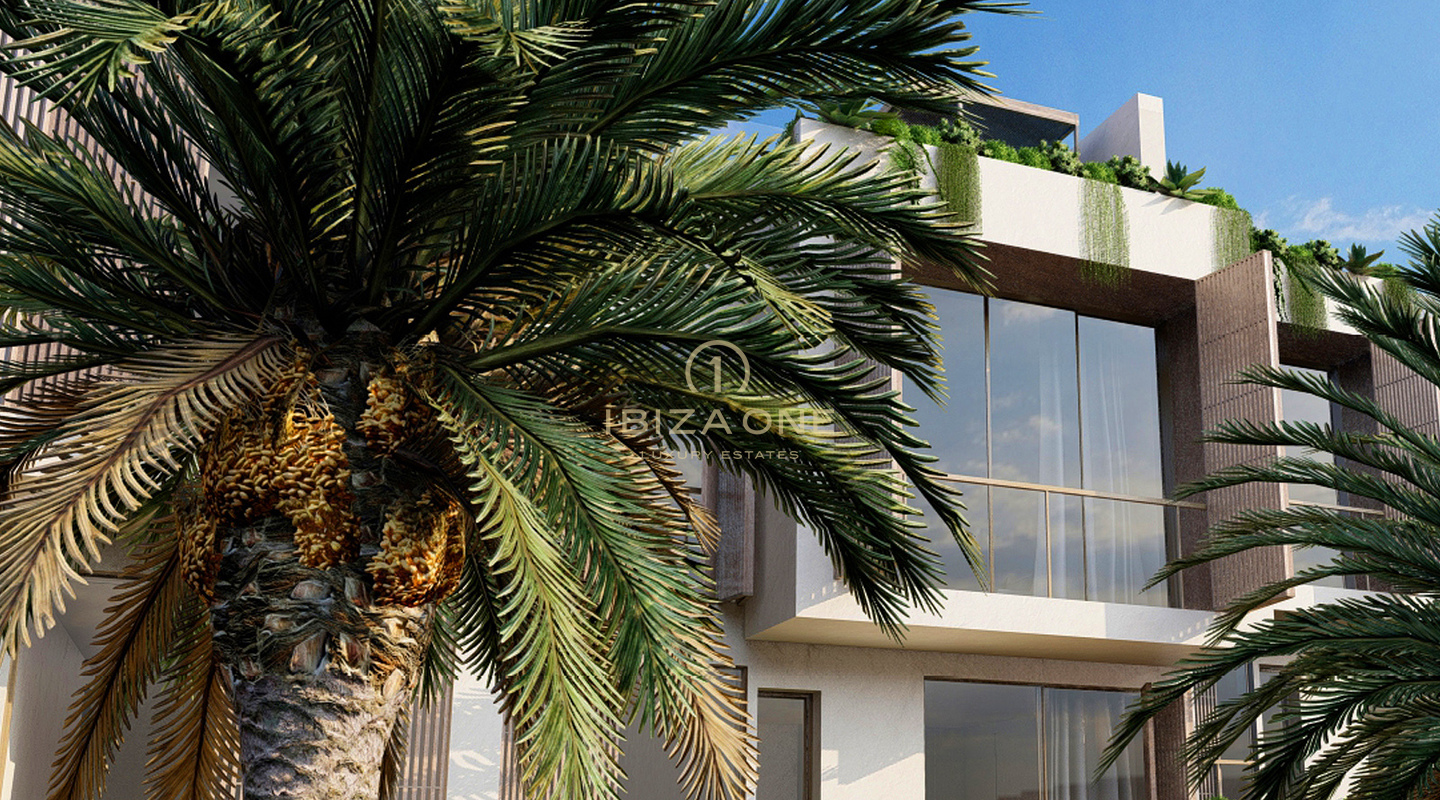 Moderno ático de lujo con piscina y jardín a poca distancia de la playa en venta, Ibiza