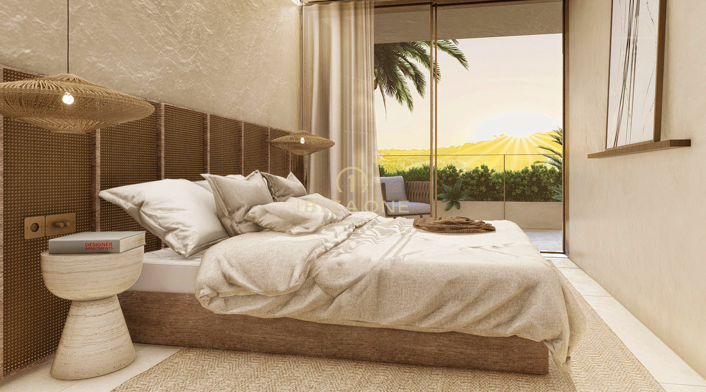 Penthouse de luxe moderne avec piscine et jardin à distance de marche de la plage à vendre, Ibiza