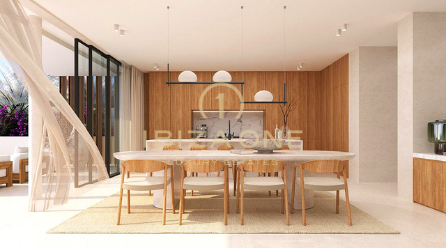 Villa en première ligne de mer avec vue imprenable sur la mer et à quelques pas de la plage de Cap Marinet, à vendre à Ibiza. Terrain seul avec permis de construire : 2 950 000 €.