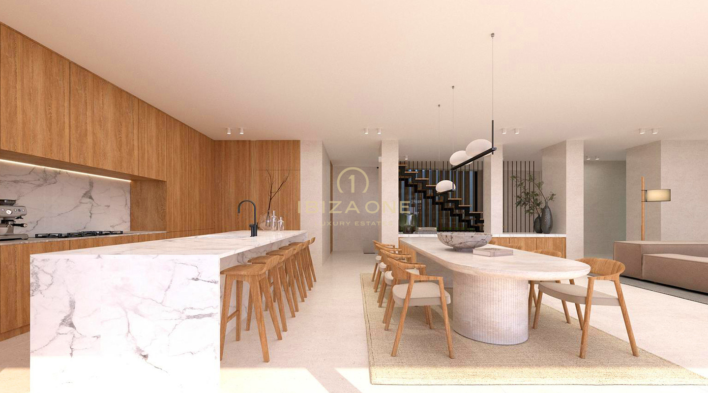 Erstklassige Strandvilla mit atemberaubendem Meerblick und nur wenige Gehminuten vom Strand entfernt in Cap Marinet, Ibiza, zu verkaufen oder auch nur Grundstück mit Genehmigung für 2.950.000,- €
