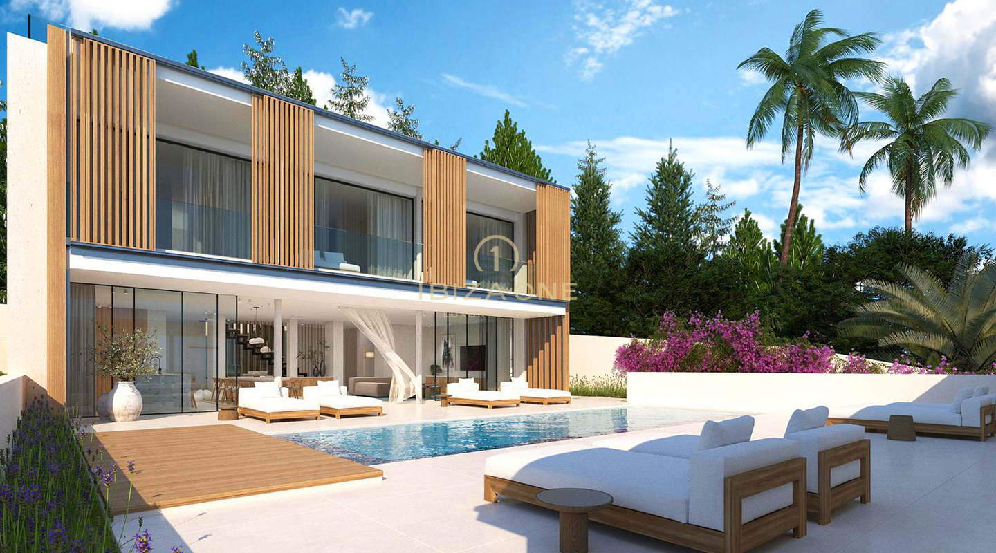 Erstklassige Strandvilla mit atemberaubendem Meerblick und nur wenige Gehminuten vom Strand entfernt in Cap Marinet, Ibiza, zu verkaufen oder auch nur Grundstück mit Genehmigung für 2.950.000,- €
