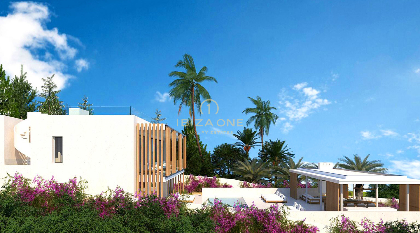 Villa op de eerste rij aan zee met adembenemend uitzicht op zee en op korte loopafstand van het strand in Cap Marinet te koop, Ibiza, of alleen het perceel met vergunning voor € 2.950.000,-