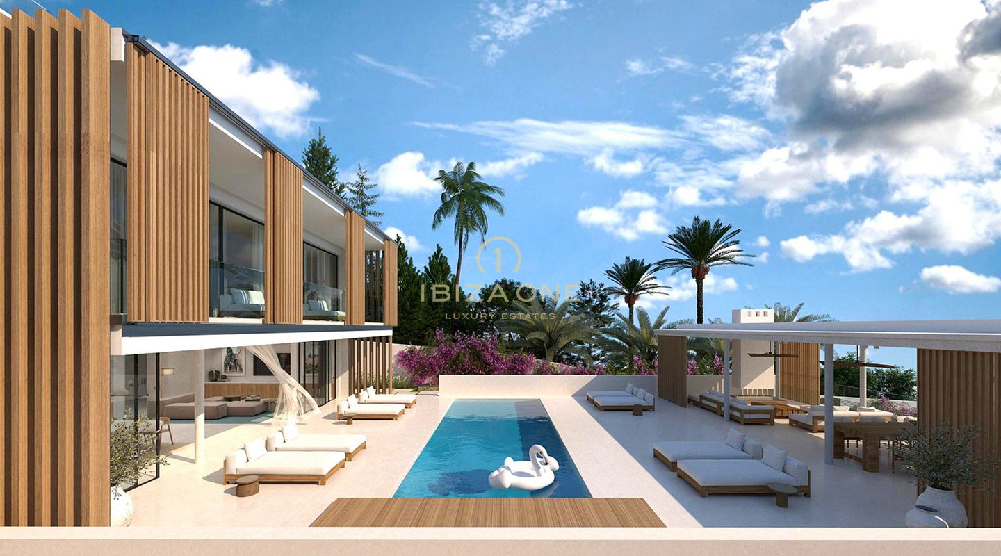 Erstklassige Strandvilla mit atemberaubendem Meerblick und nur wenige Gehminuten vom Strand entfernt in Cap Marinet, Ibiza, zu verkaufen oder auch nur Grundstück mit Genehmigung für 2.950.000,- €