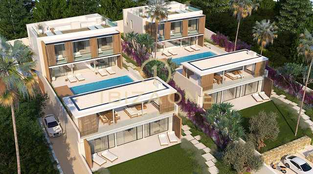 Erstklassige Strandvilla mit atemberaubendem Meerblick und nur wenige Gehminuten vom Strand entfernt in Cap Marinet, Ibiza, zu verkaufen oder auch nur Grundstück mit Genehmigung für 2.950.000,- €