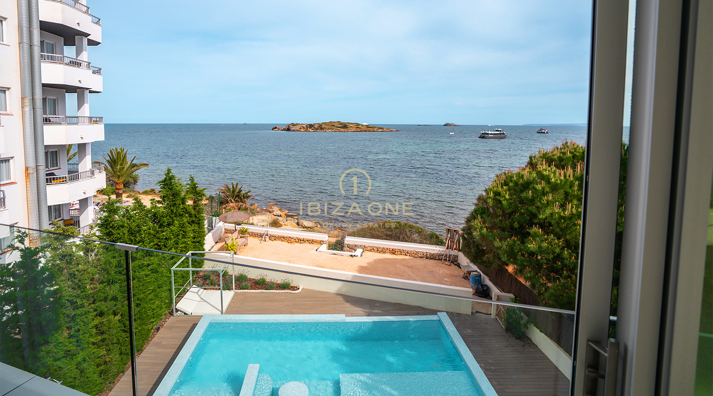Exquisit and luxurious first line sea villa with private beach access and sea access for sale, Ibiza