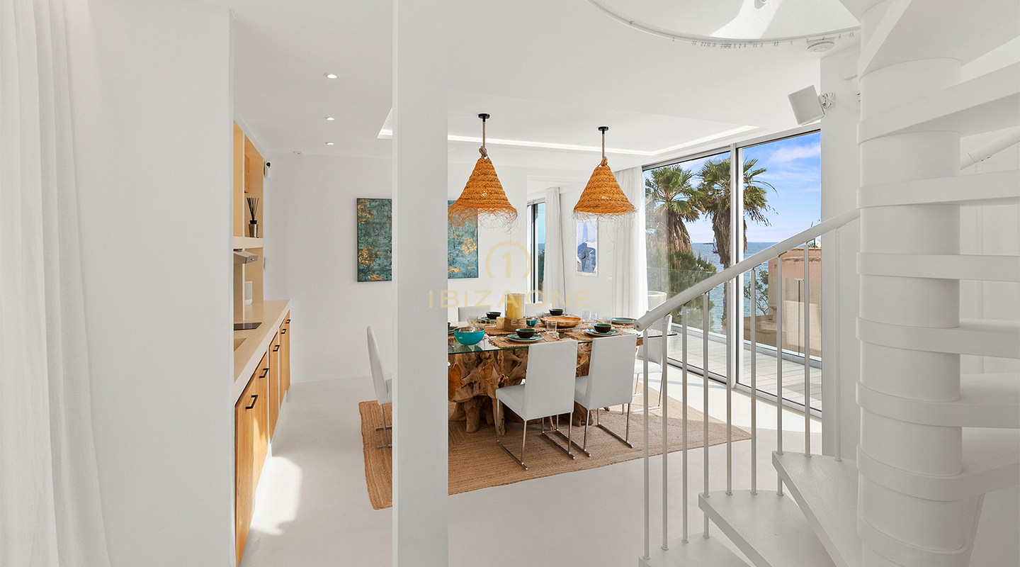Exquisit and luxurious first line sea villa with private beach access and sea access for sale, Ibiza