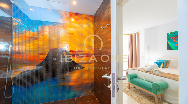 Big corner luxury townhouse in Cala Carbo with infinity pool overlooking Es Vedrà for Sale, Ibiza