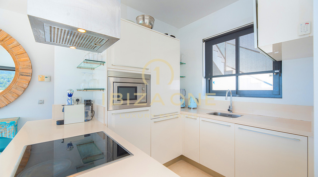 Big corner luxury townhouse in Cala Carbo with infinity pool overlooking Es Vedrà for Sale, Ibiza