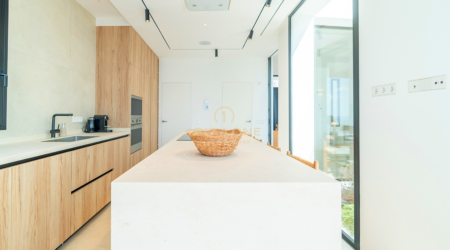 Modern First-Line Beachfront Villa with Private Sea Access for Long-Term Rent in Cap Martinet, Ibiza