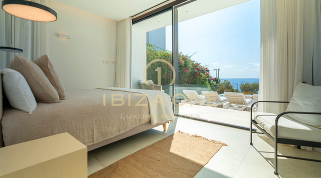 Modern First-Line Beachfront Villa with Private Sea Access for Long-Term Rent in Cap Martinet, Ibiza