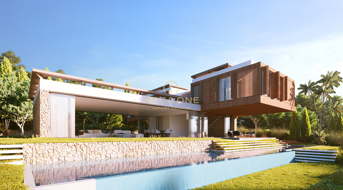 Impresionante casa contemporánea de lujo con vistas a Dalt Vila y al mar en venta en Ibiza
