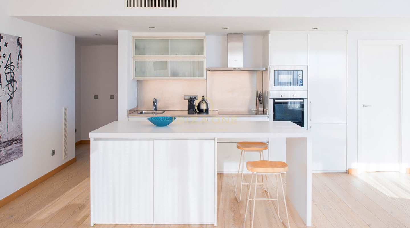 Elegant luxury sea view apartment near Talamanca Bay for sale, Ibiza