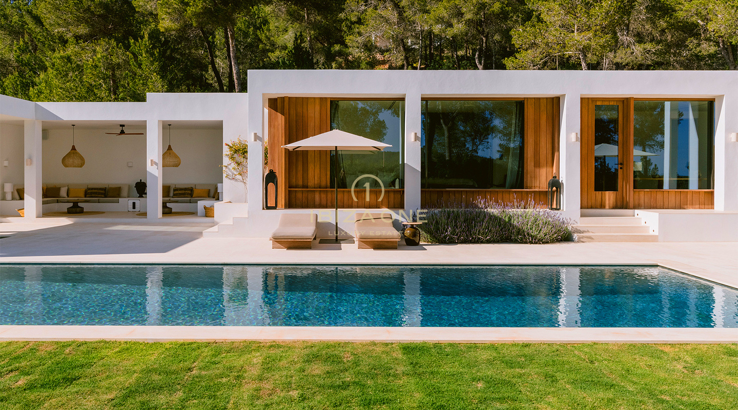 Villa di lusso adatta alle famiglie con vista sul mare in affitto vicino a San Lorenzo, Ibiza - Piscina di acqua salata, Guest House, Privacy