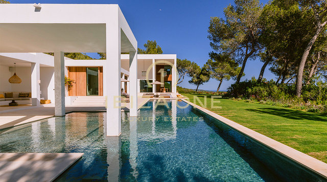 Villa di lusso adatta alle famiglie con vista sul mare in affitto vicino a San Lorenzo, Ibiza - Piscina di acqua salata, Guest House, Privacy