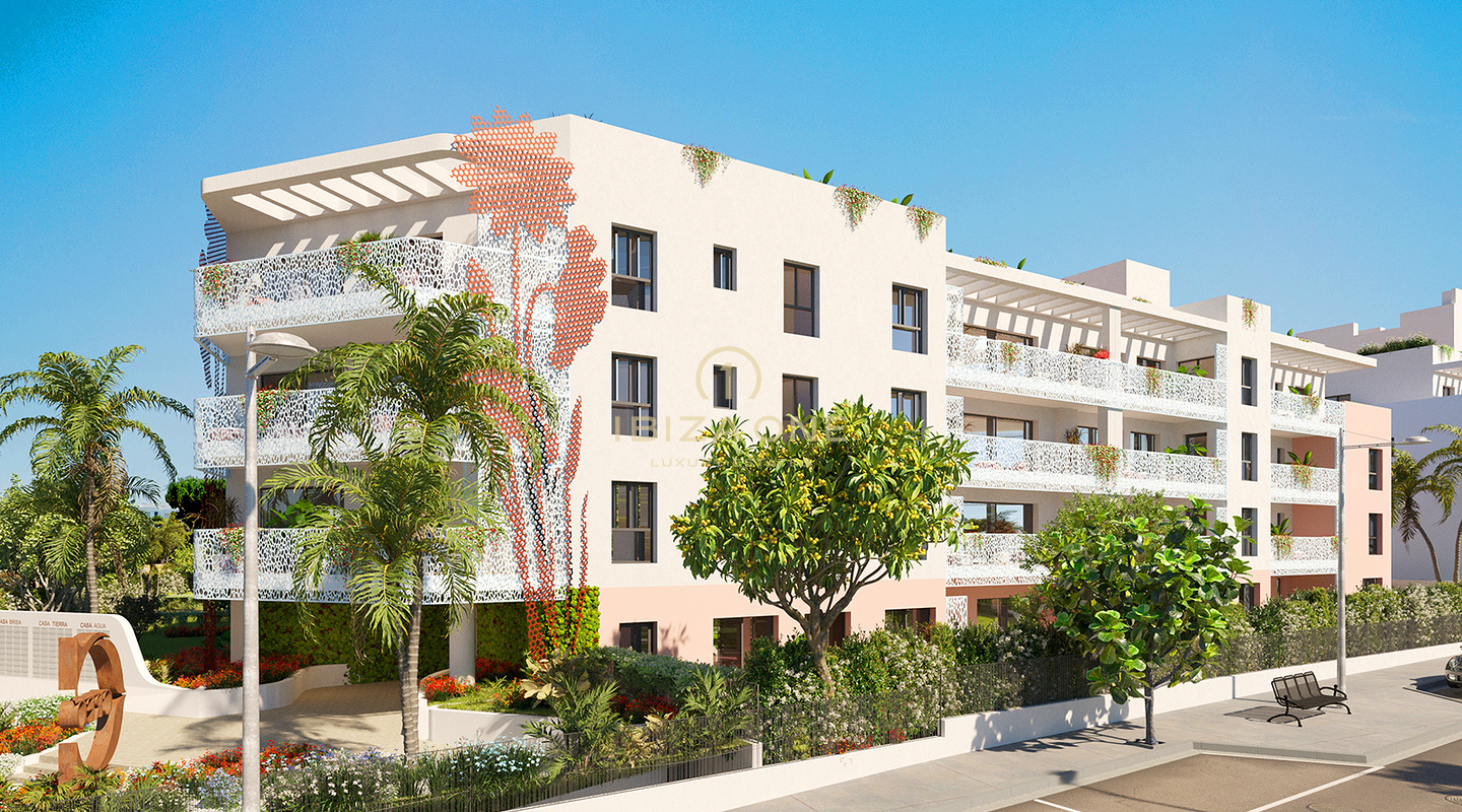 Appartements et penthouses de luxe en bord de mer, à deux pas de la plus longue plage de sable d'Ibiza, à vendre à Ibiza. Prix de 855 000 € à 1 945 000 €