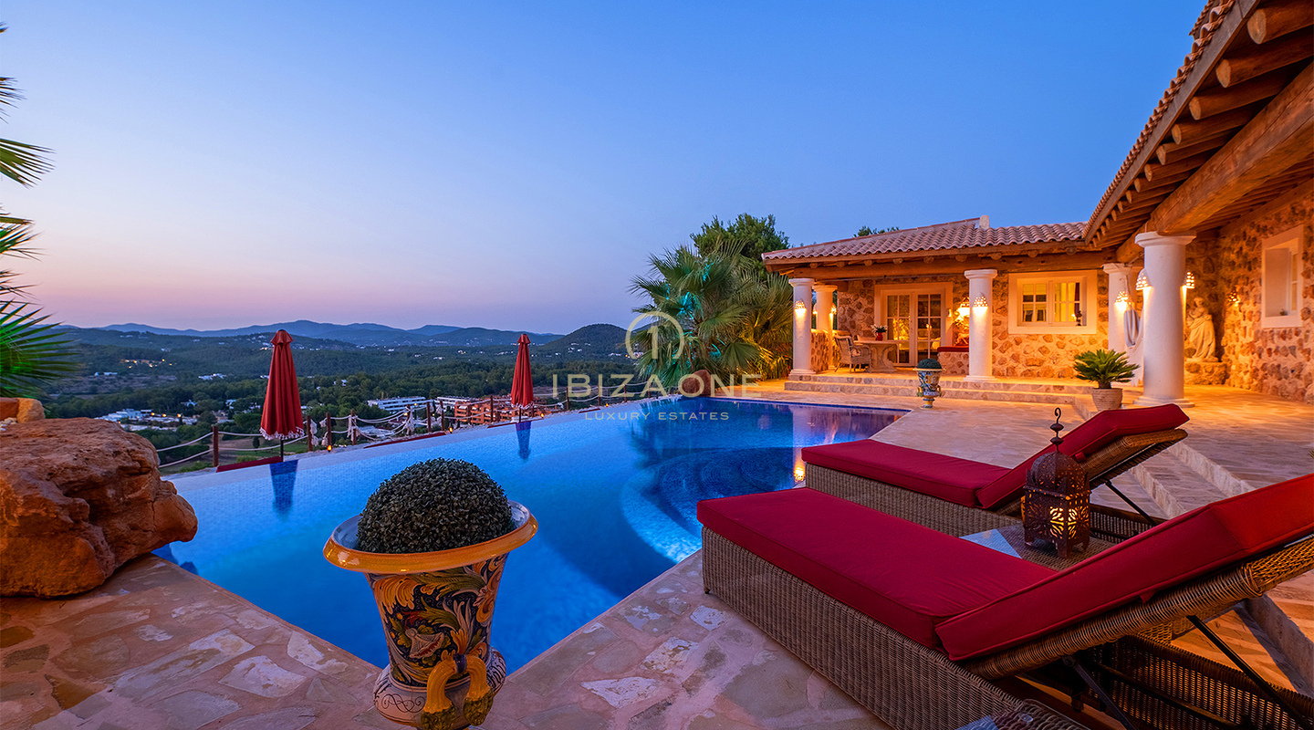 Exceptional French-Italian Luxury Villa with 180° Sunset and Sea Views for Rent, Ibiza