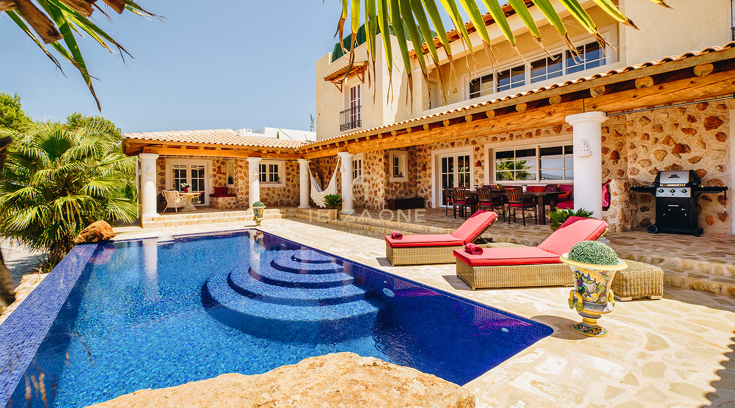 Exceptional French-Italian Luxury Villa with 180° Sunset and Sea Views for Rent, Ibiza
