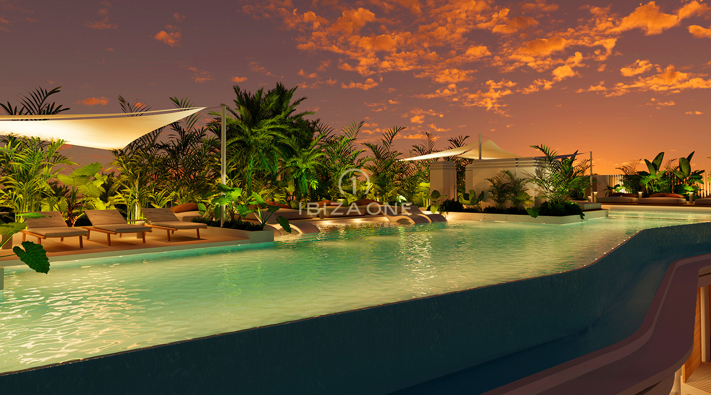 Exklusive Luxusapartments mit Meerblick und Fünf-Sterne-Service von Aguas de Ibiza zu verkaufen, Ibiza
Apartmentkomplex mit 29 verfügbaren Wohnungen und atemberaubendem Meerblick ab dem zweiten Stock. Die Preise liegen zwischen 963.000 € und 3.850.000 €. (Ibiza)
