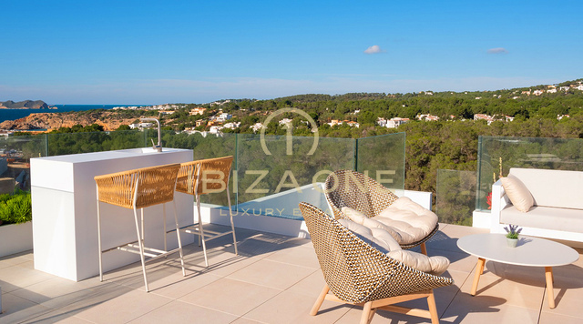 10 Exclusive Newly Built Luxury Villas with Rooftop Terraces for Sale in Cala Tarida, Ibiza – From €904,000  to €1.095M