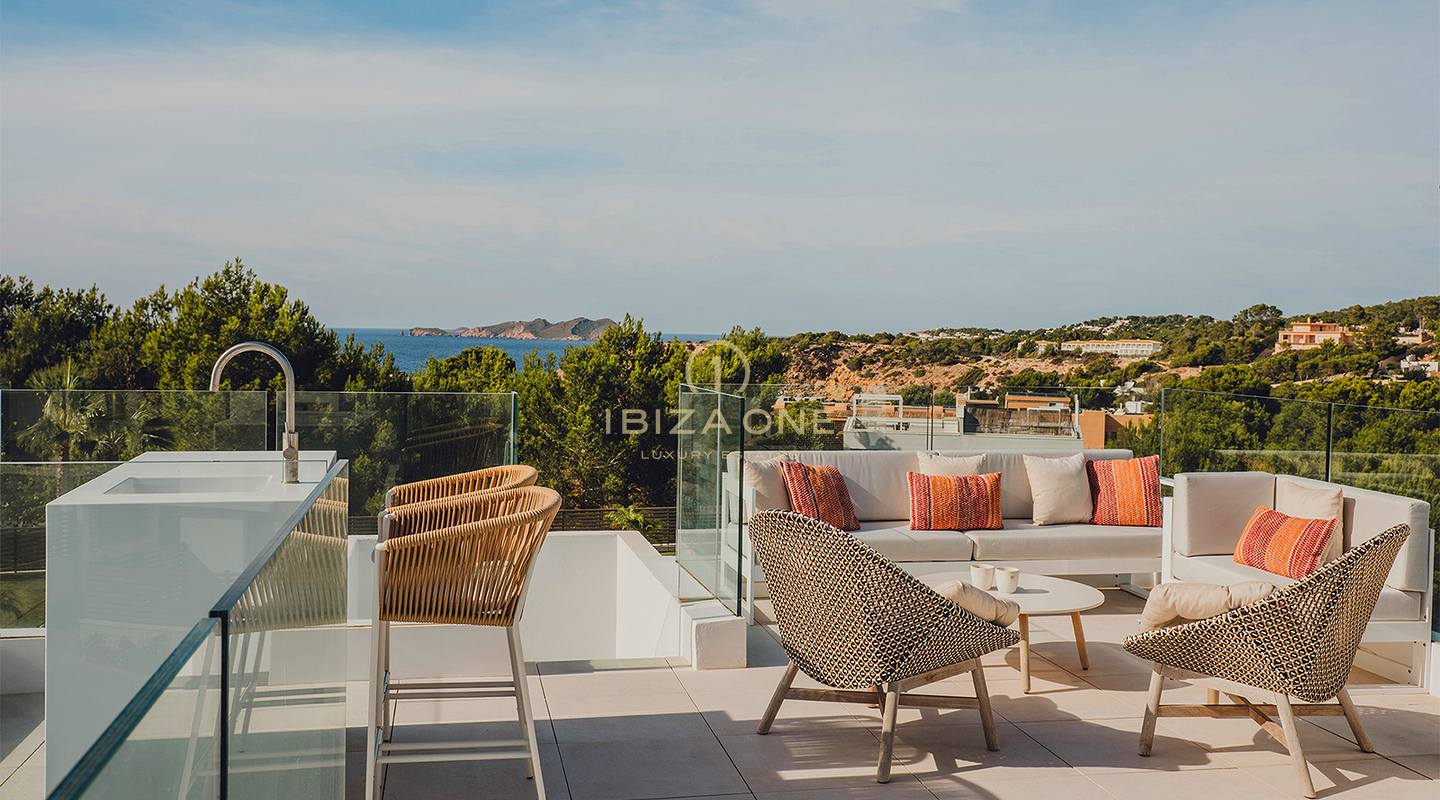 10 Exclusive Newly Built Luxury Villas with Rooftop Terraces for Sale in Cala Tarida, Ibiza – From €904,000  to €1.095M