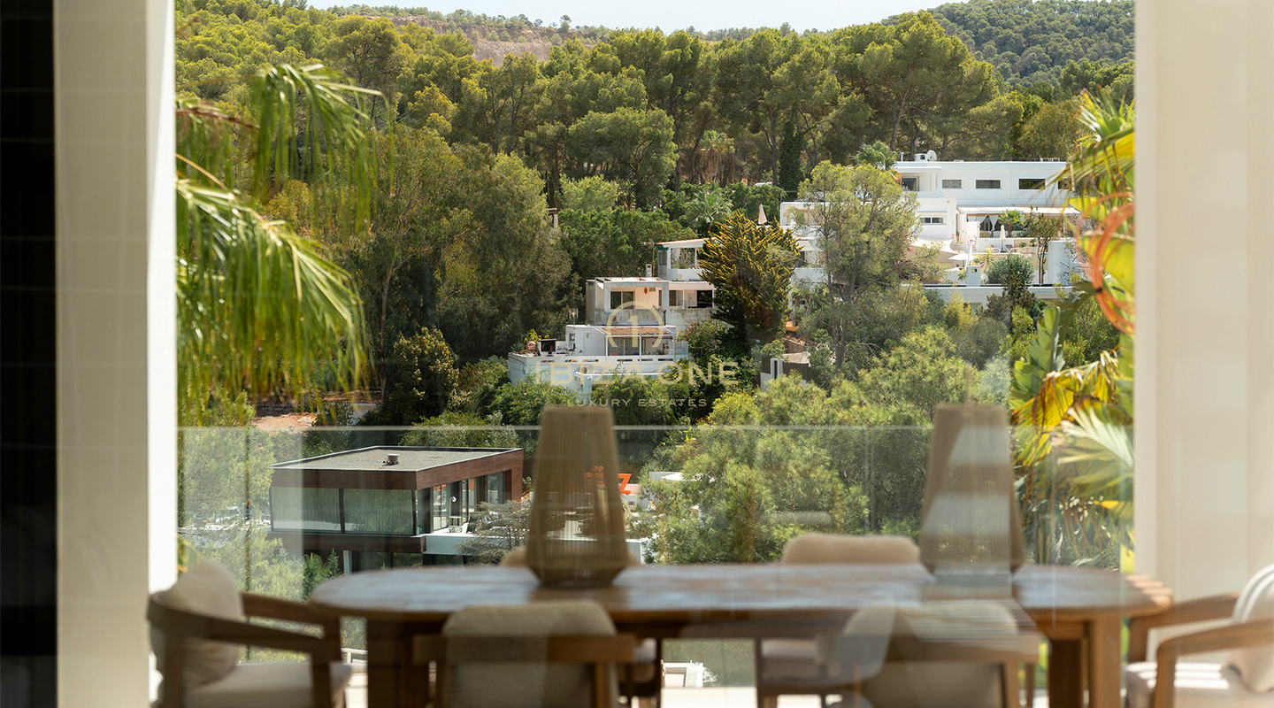 Villa de luxe neuve de designer avec vue sur mer, piscine privée et cuisine Gaggenau à vendre à Can Furnet, Ibiza