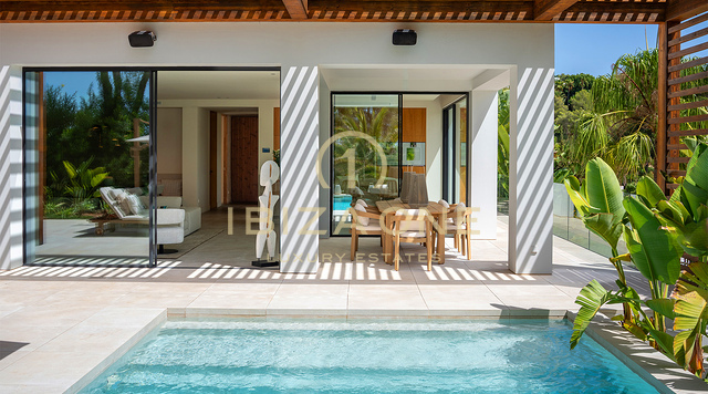 Brandneue Designer-Luxusvilla mit Meerblick, privatem Pool und Gaggenau-Küche in Can Furnet, Ibiza zu verkaufen