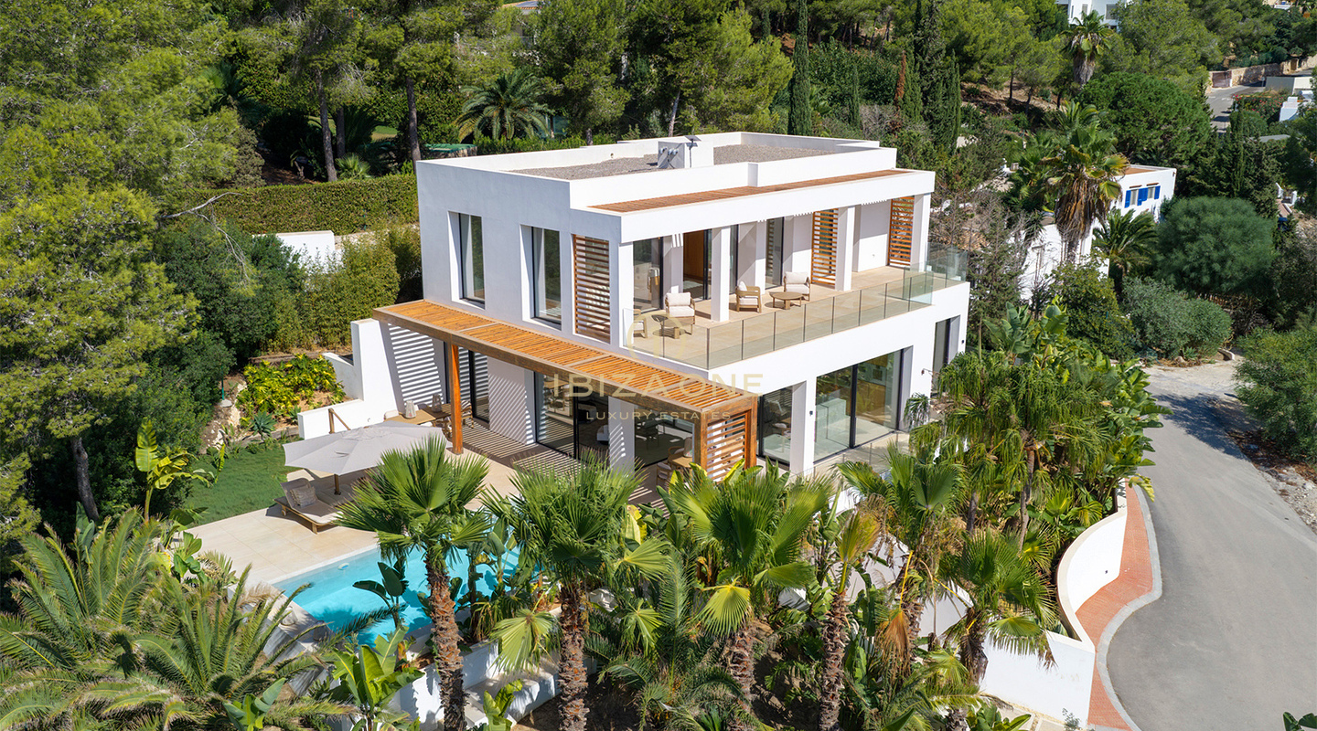 Brand-New Designer Luxury Villa with Sea Views, Private Pool and Gaggenau Kitchen for Sale in Can Furnet, Ibiza